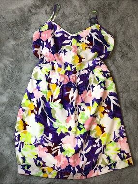 J. Crew Pastel Floral Spaghetti Strap Dress